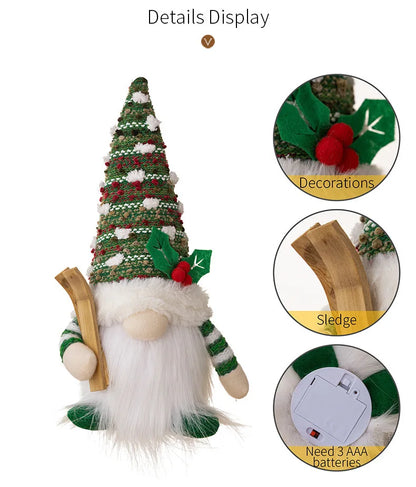 2024 Gnome 30cm Christmas Decorations Light Up Christmas Gnomes