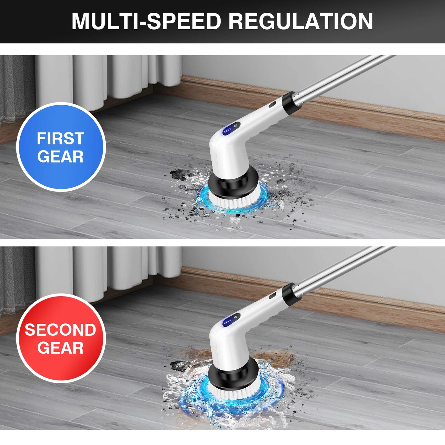 Electric Cleaning Brush 10-in-1 Multifunctional Spin Scrubber Kitchen Bathroom Cleaning